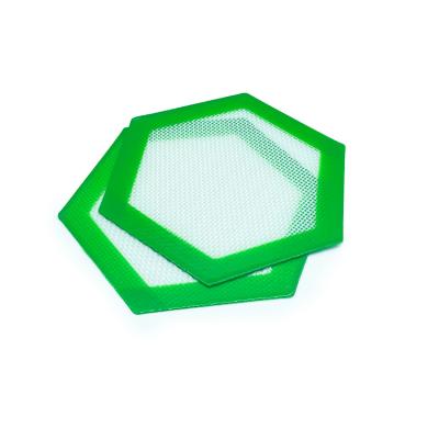 China Custom Hexagon Fiberglass Baking Silicone Coated Mat 0.75mm Thick Viable for sale