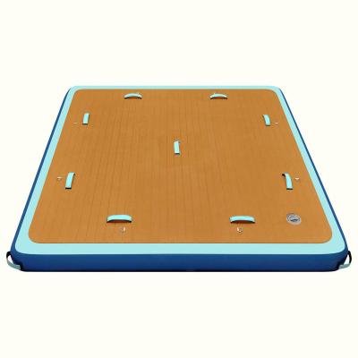 China Drop stitch+PVC+ EVA Quality Assured Leisure Cushion Mat Air Bag Platform Floating Inflatable Dock for sale