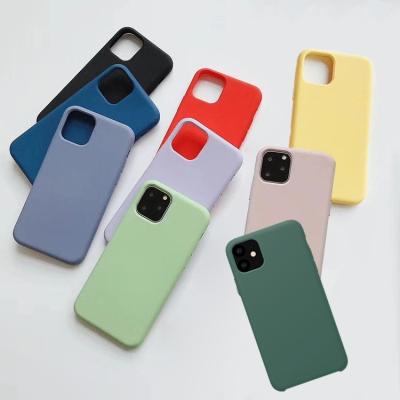 China Hot Sale Fashion Solid Color Silicone Mobile Phone Shockproof Protective Case for sale