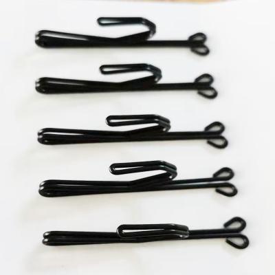 China Country Curtain Hooks High Quality Double Wire Black Curtain Hooks Curtain Blind Hooks for sale