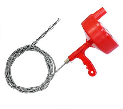 China 7.6m Sustainable Hand Spring Drain Auger Piping Snake Drain Auger Sink Drills Hair Clog Remover for sale