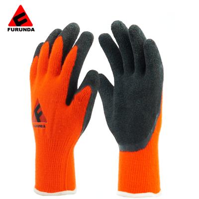 China Latex Coated Gloves 13 Gauge Terry Latex Coated Gloves Cold Weather Winter Work Gloves for sale