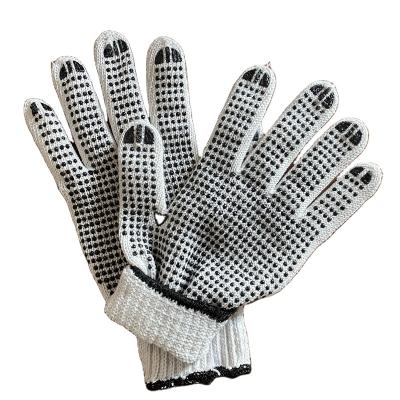 China Seamless 7 Gauge PVC Dotted Knit Gloves Safety Construction Mens Labor Gloves PVC Dotted Cotton Knitted Gloves for sale