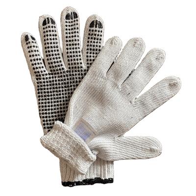 China One Side Seamless Dots Gloves PVC Knit Gloves With Black Dots Construction Cotton Work Gloves For for sale