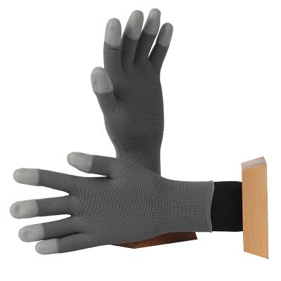 China PU Gloves 13 Gauge Safety Cleanroom Work PU Fingertips Coated Work Gloves PU Gloves for sale