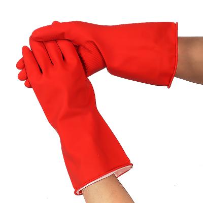 China Comfortable Latex Household Gloves Household Laundry Kitchen Dish Work Cleaning Washing Gloves for sale