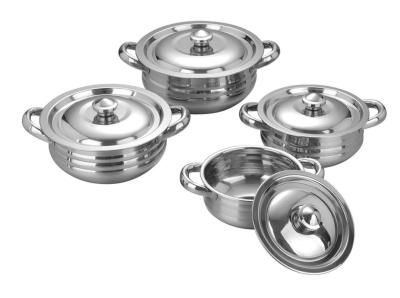 China Mirror Finished Stainless Steel Pot Set , Heat Resistant Cooking Pan Set for sale