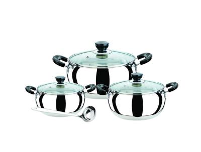 China Food Grade 201 # Stainless Steel Cookware Sets With Lid Elegant Design for sale