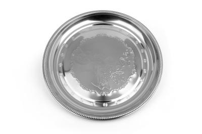 China Food Grade Stainless Steel Bar Tray , Round Stainless Steel Drinks Tray for sale