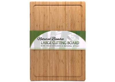 China Laser Logo Bamboo Large Wood Cutting Board Rectangle Shaped With Juice Groove for sale