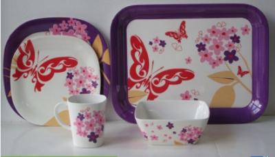 China Vivid Pattern Melamine Dinnerware Sets Reusable Heat Resistance Non - Toxic for sale