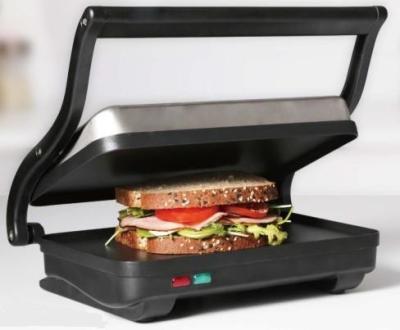 China 26x17cm 2 Slices Home Panini Grill With Die Cast Aluminum Arms CETL Certificate for sale