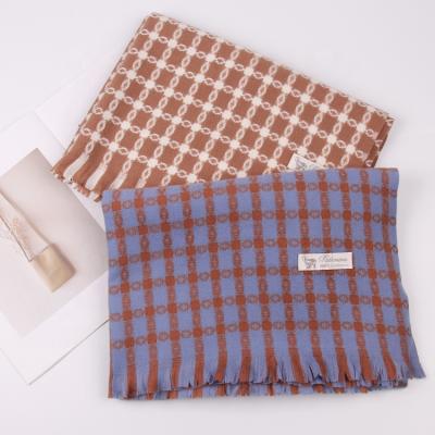 China Hot Sale Lady Pashmina Warm Bufanda Scarf Wraps Autumn Winter Women Stylish Casual Plaid Cashmere Shawl Soft Thick Touch Feeling for sale