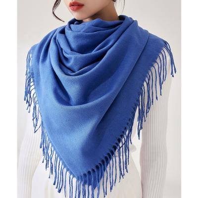 China Classic Hot Sale Women Fashion Solid Color Cashmere Shawl Winter Oversized Warm Hijab Wraps Ladies Long Pashmina Scarves for sale