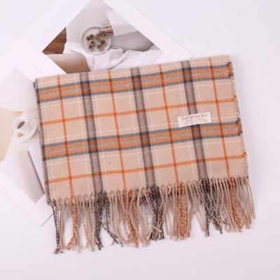 China Wholesale Decoration Gift Accessory 2021 Winter Couple Style Plaid Cashmere Scarves Fashion Casual Women Warm Wraps Shawl Scarf for sale