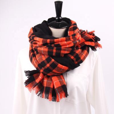 China Soft Touch Feeling New Design Men And Women Winter Cashmere Plaid Scarf Pashmina Wrap Warm Knitted Soft Feeling Scarves for sale