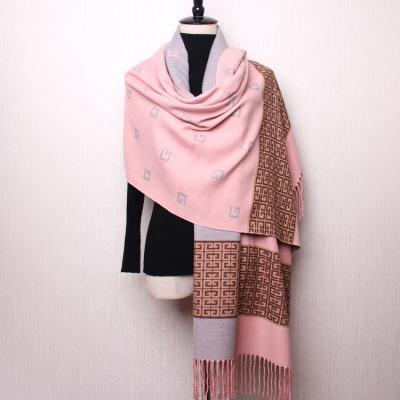 China Wholesale Warm Winter Cashmere Women Luxury Pattern Elegant Wear/Decoration Designer Shawl Wraps Hijab Pashmina Hand Feeling Scarf for sale