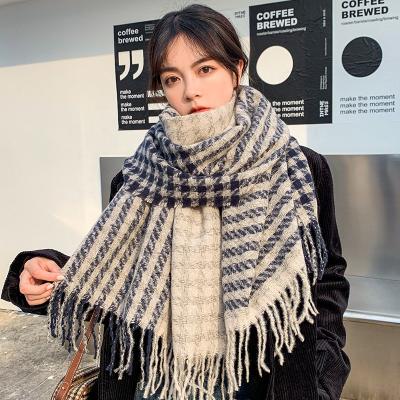 China Hot UK wear/decoration/gift newcomer? ? Style Vintage Houndstooth Scarf Plaid Blanket Knitting Wraps Shawl Scarves for sale