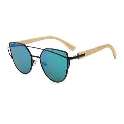 China Fashion Sunglasses 2021 Women Wooden Sunglasses Cat Eye Bamboo Sunglasses Fashionable Custom Made Glass for sale