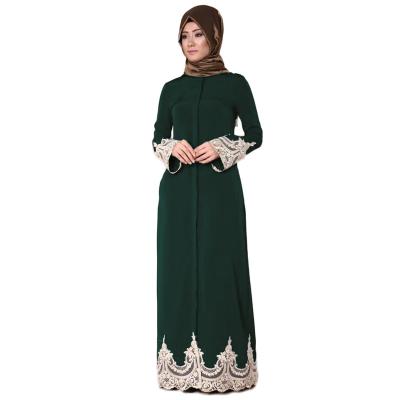 China Casual Modern Hot Stamping Printing Print Sleeve Maxi Abaya Dresses Muslim Women Muslim Dress Long for sale