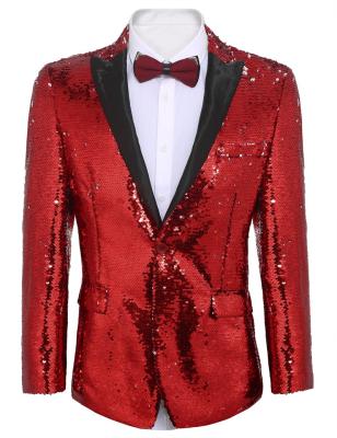 China 2021 New Arrival Azo Free Mens Sequins Suit Jacket Blazer One Button Shiny Tuxedo For Party, Wedding, Banquet, Prom for sale