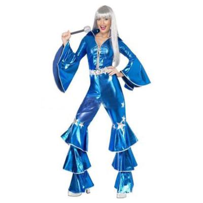 China Factory direct 1970s 80s 90s costume 70s rock disco nightgowns polyester factory direct costume tops flares suit for sale