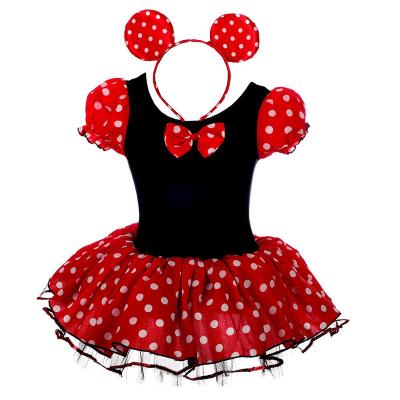 China Breathable Dots Fancy Dress Up Baby Girl Polka Dot Tulle Dress Toddler Girl Birthday Party Dresses Red 80s Clothing for sale