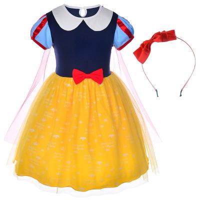 China 2021 Wholesale New Fashion Snow Breathable Princess Girl Dress Children Baby Halloween Costume Christmas White Dresses for sale