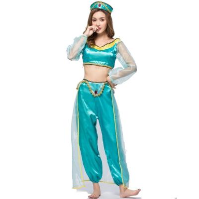 China Breathable Aladdin Jasmine Princess Party Dress Up Clothing Set Anime Costume Cosplay Costumes Adult Halloween Fancy Dress for sale