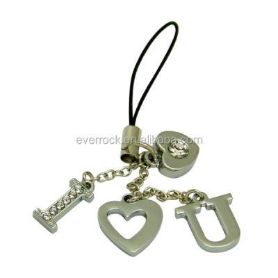 China High Quality Custom Made USA Logo Charm Metal Jewelry Phone Charm for sale