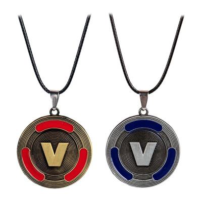 China USA Wholesale Metal V Pendant Necklace Game Jewelry Necklace for sale