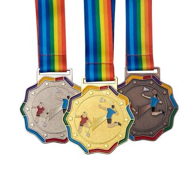 China Wholesale Custom Badminton Medals Gold Medals China Metal Competition Silver Bronze Medals for sale