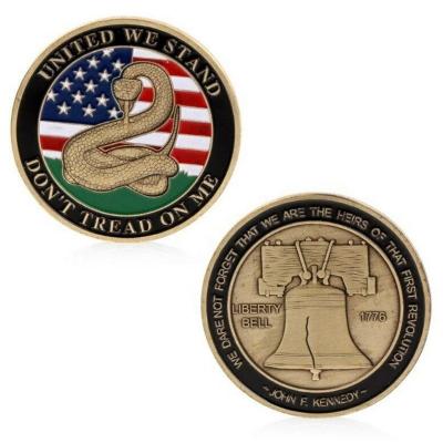 China USA Wholesale Bronze Marine Corps Gadsden Flag Commemorative USA Rattlesnake Coin for sale