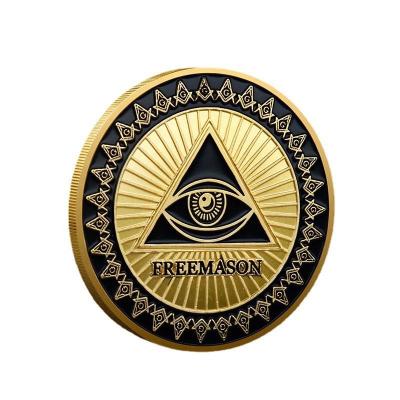 China The United States Wholesale European Freemasonry Gold Coin The Colorful Commemorative Coin Collection Coin for sale