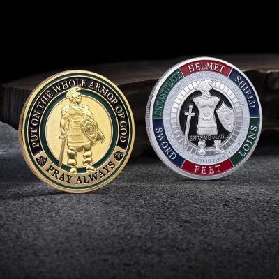 China USA Wholesale Commemorative Military Armor USA Soldier Warrior Coin Metal Army Coin for sale