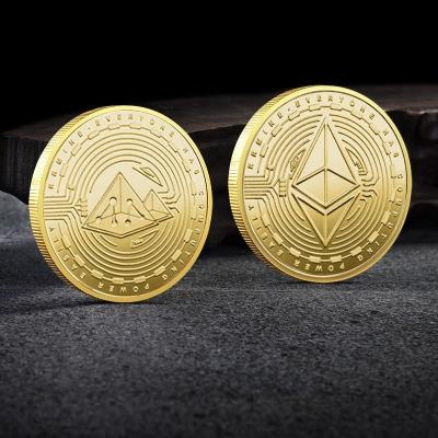 China The United States sells the new Ethereum virtual coin metal double-sided three-dimensional embossed coin wholesale for sale