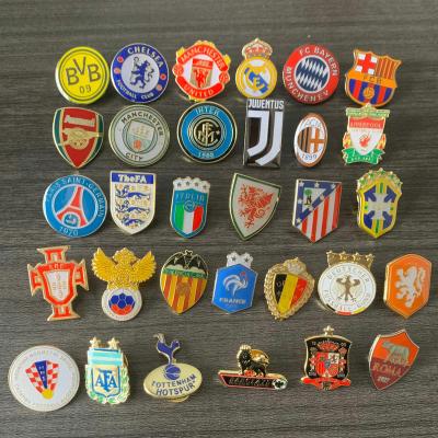 China Wholesale European Football Club Enamel Lapel Pins Metal Pin Football Teams Badge for sale