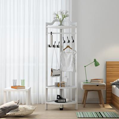 China Easy To Install Bedroom Home Office Easy To Install Modern White Corner Wood Coat Rack for sale