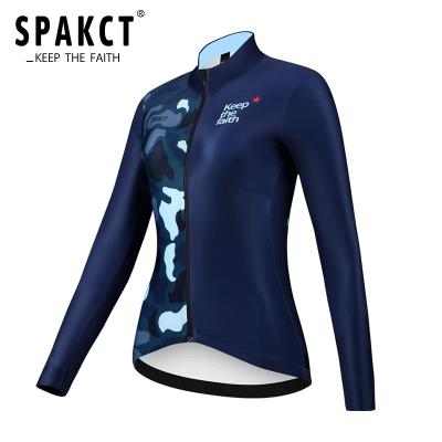 China SPAKCT Breathable Winter Women Cycling Jacket Thermal Windproof Fleece Winter Cycling Clothing Sleeve Long Jacket Wear for sale