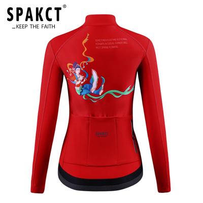 China SPAKCT 2021 Breathable Winter Plus Velvet Women Cycling Windproof Jacket Heat Splash Proof Warm Cycling Clothes Cycling Wear for sale