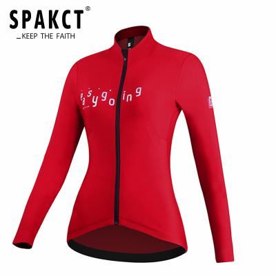 China SPAKCT Breathable Women Cycling Jacket Long Sleeve Thermal Fleece With Reflective Road Bike Mountain Mtb Bicycle Clothing Wear for sale