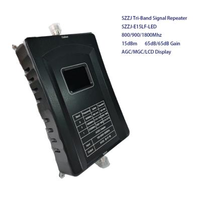 China Home Ministry Farm Hotel Boat 800 Triple 900 1800Mhz Band Signal Repeater 65dB Gain Signal Solution Cell Phone Signal Repeater Amplifier Indoor Supplement for sale