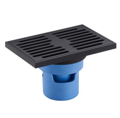 China Modern Matte Black Stainless Steel Floor Drain Bathroom Accessories Bathroom Accessories Square Shower Drain Anti Hair Catcher for sale