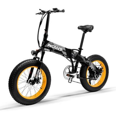 China Aluminum alloy fold bike 2021 e 20 inch power electric bicycle 1000W aluminum alloy oil source fork ebike fat beach height tire for sale