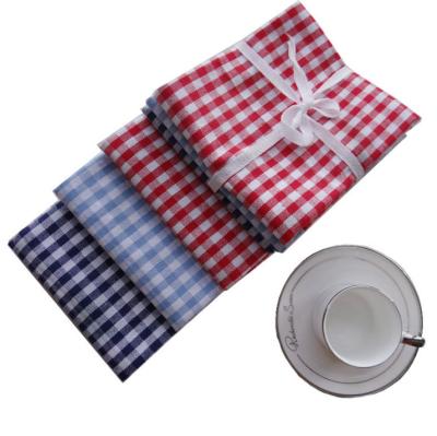 China Kitchen Lattice Tea Towel QUICK DRY Fabric Yarn-dyed Ground Cloth Gourmet Towel for sale