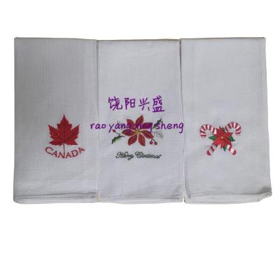 China Factory Custom Home 100% Cotton Embroider Tea Towel Soft Tea Towel for sale