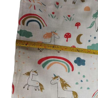 China Factory Washed Double Layer 40s Cotton Print Baby Blanket Muslin Fabric Quite for sale