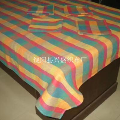 China Plain 60%cotton 40%polyester yarn-dyed stock tablecloth for sale