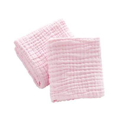 China New Design 100%cotton Lightweight Pink Cotton Home 6 Layers Solid Muslin Blanket for sale