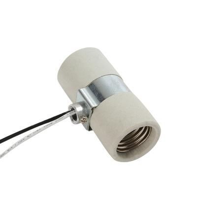 China Jinyi Screw Lighting Accessories Ceramic Lamp Holder Have Certificate Double Screw 26 Socket for sale